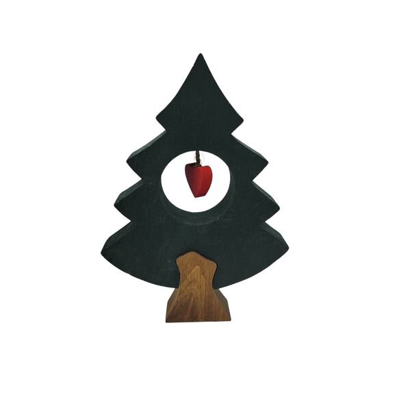 Other - Vintage Primitive Wooden 10" Pine Christmas Tree Holiday Decor